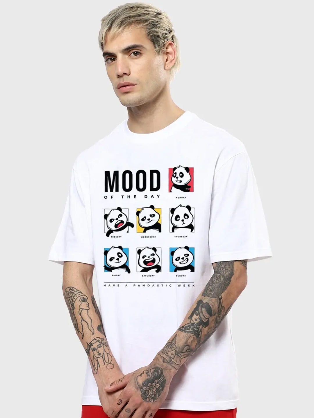 Men's Mood Graphic Printed Oversized T-shirt