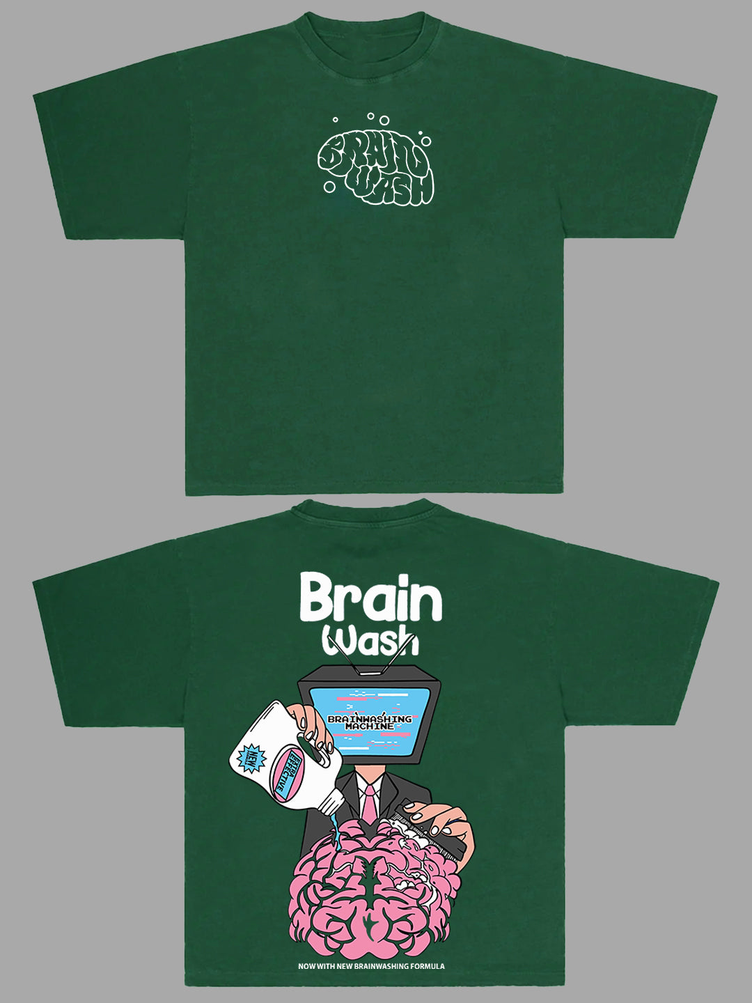 Men's Brain Oversized Graphic Cotton Tee