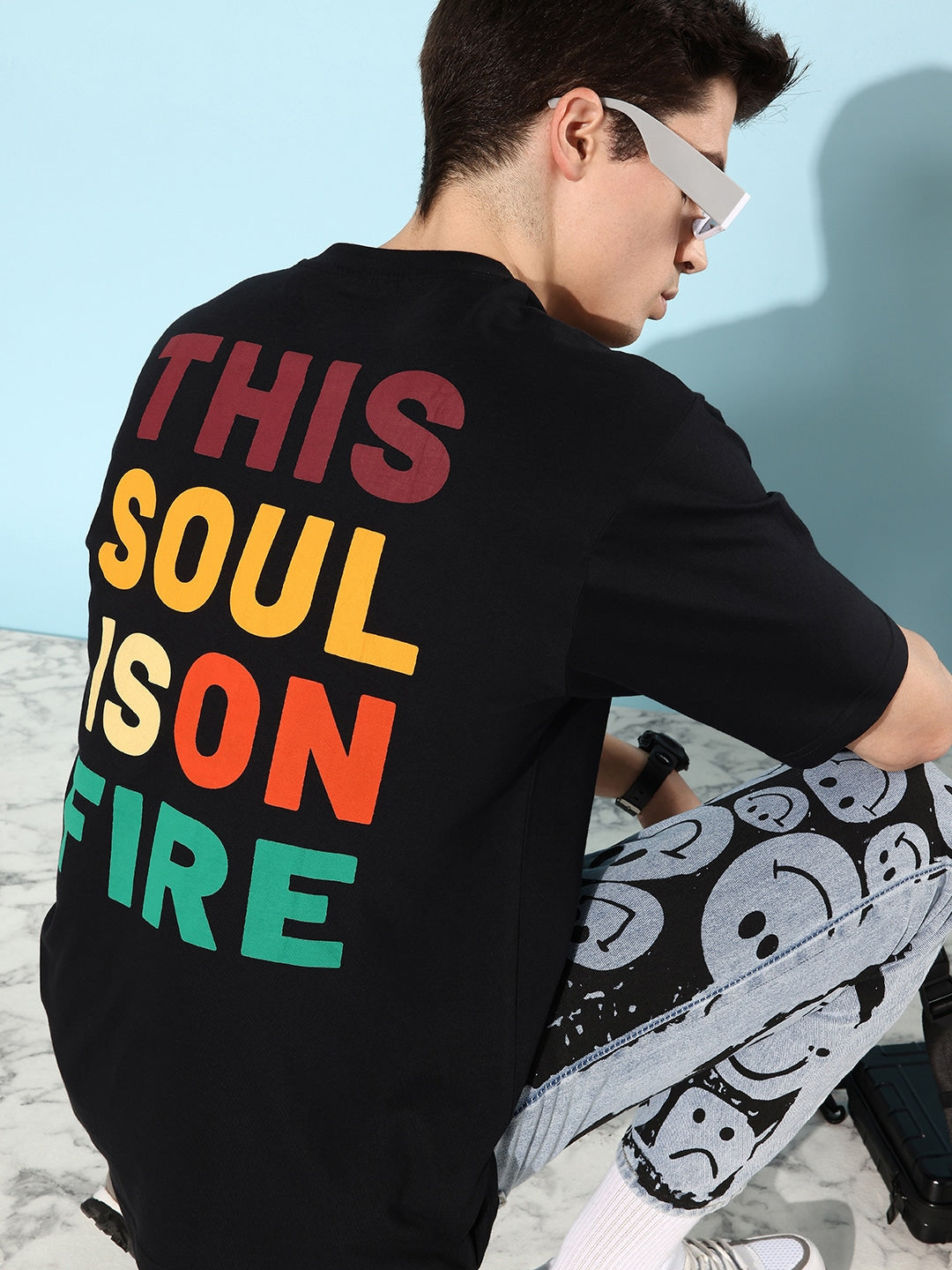 Men's Soul Is On Fire Oversized Graphic Tee