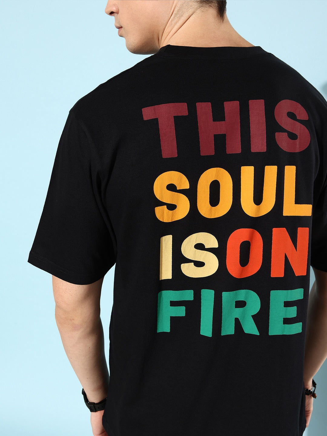 Men's Soul Is On Fire Oversized Graphic Tee