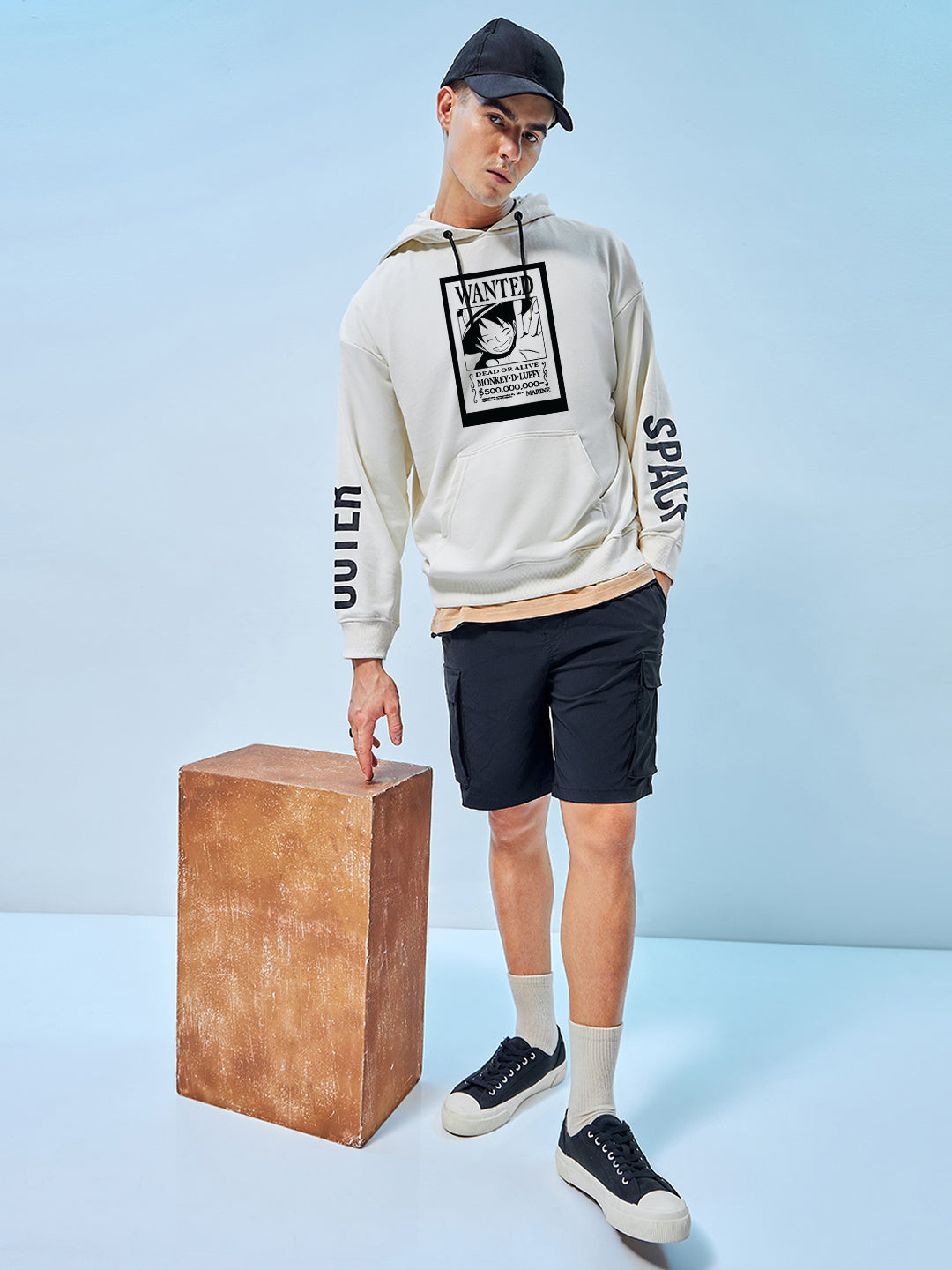 Oversized Wanted Heavy Fleece Printed Hoodie