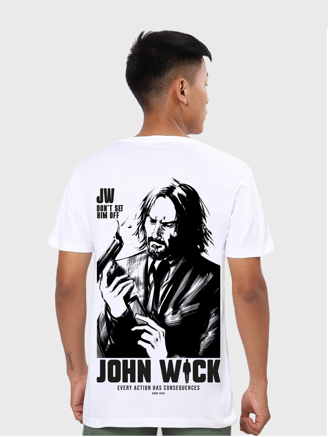 Men's John Wick Oversized Black Graphic Tee