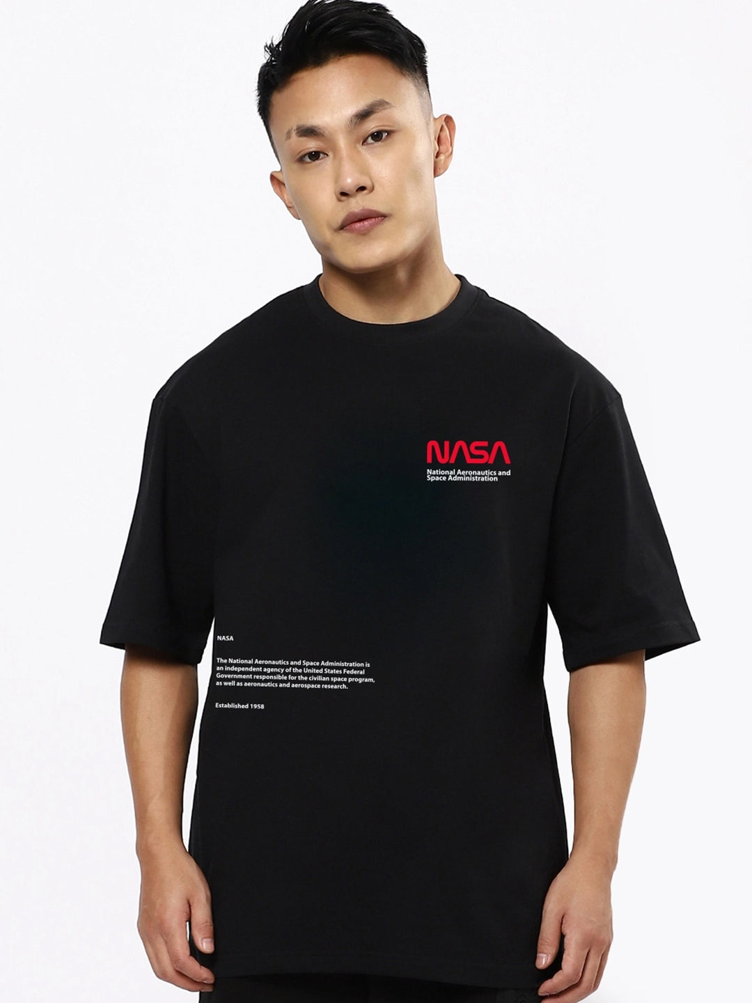 Men's NASA Out Of The Space Graphic Printed Oversized T-shirt