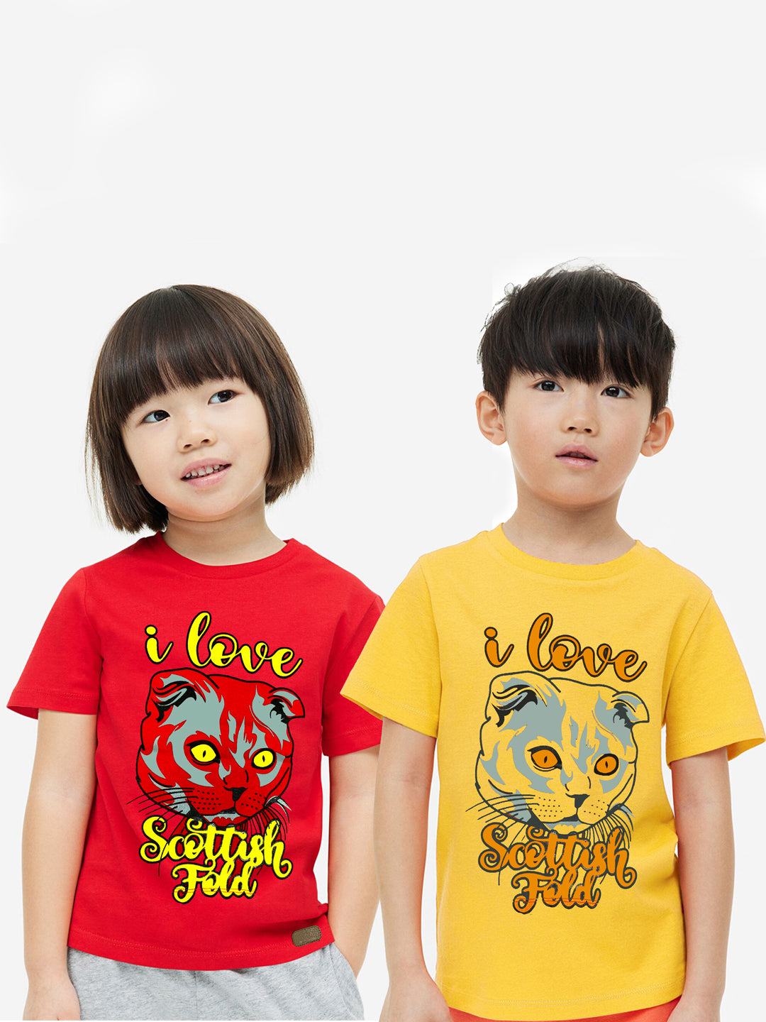 Kid's I love cats Printed T Shirt's