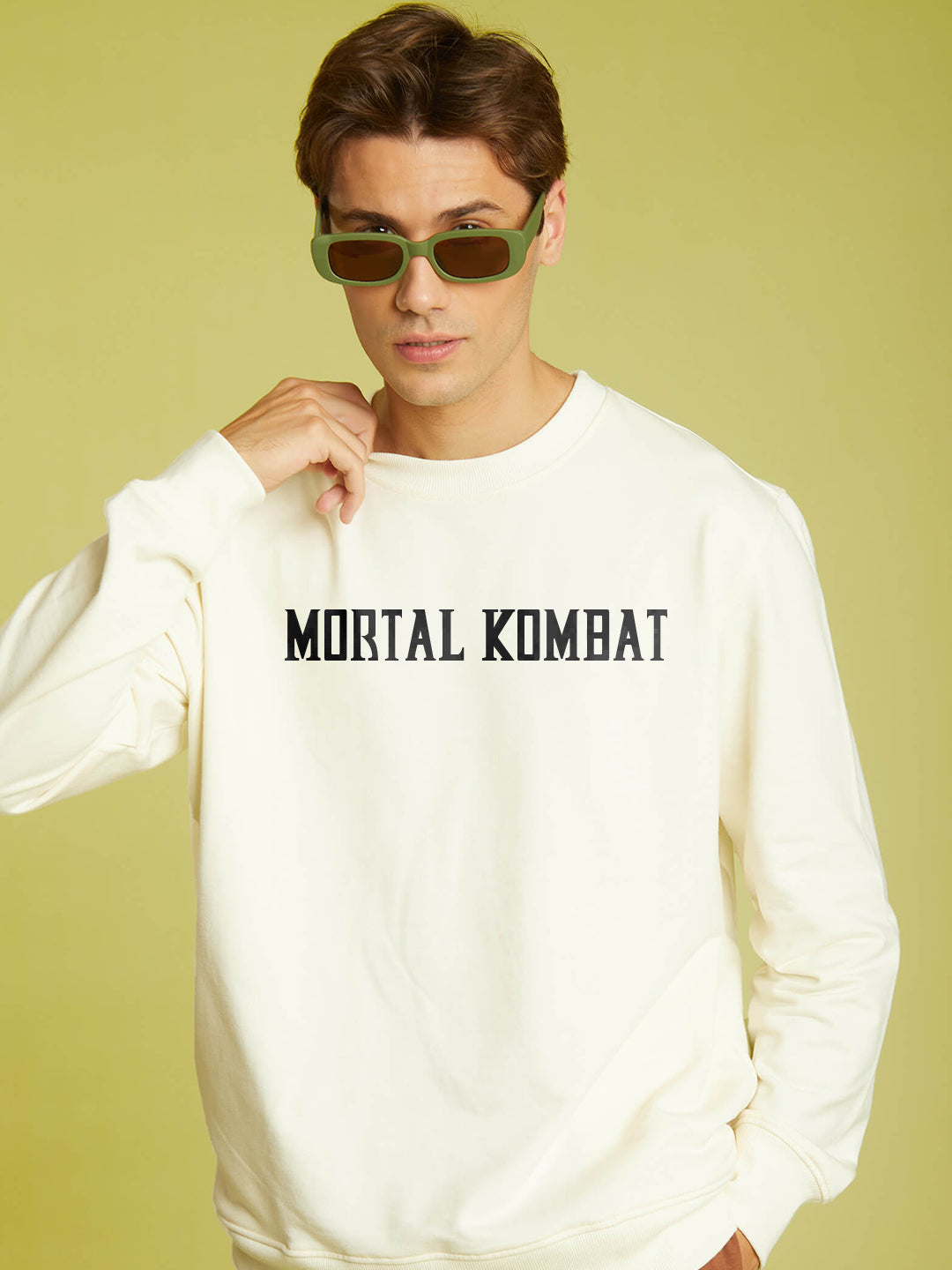 Oversized Mortal Kombat Heavy Fleece Printed Sweatshirt