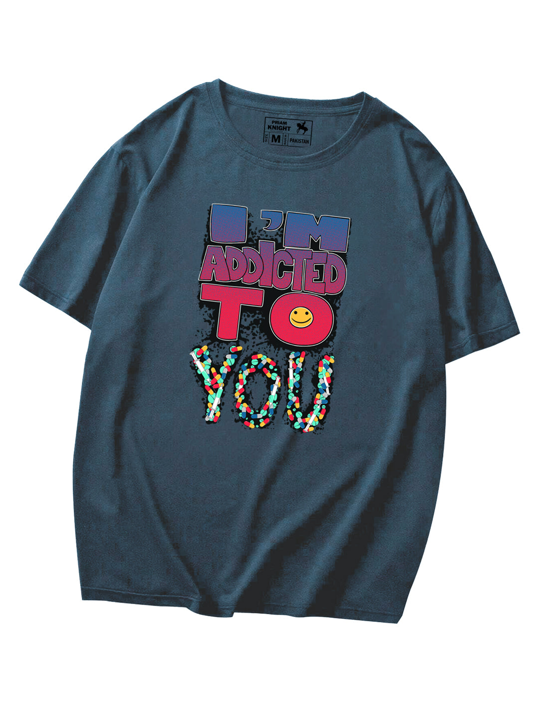 Men's Addicted To You Print Graphic Regular Fit Tees