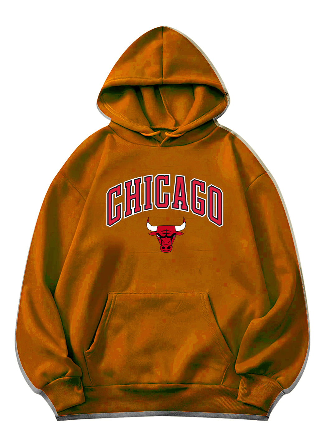 Oversized Chicago Bulls Heavy Fleece Printed Hoodie