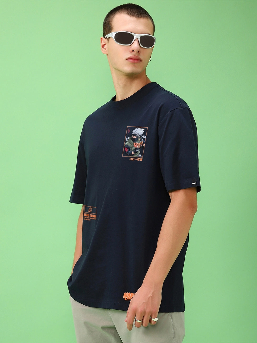 Men's Kakashi Oversized Graphic Cotton Tee