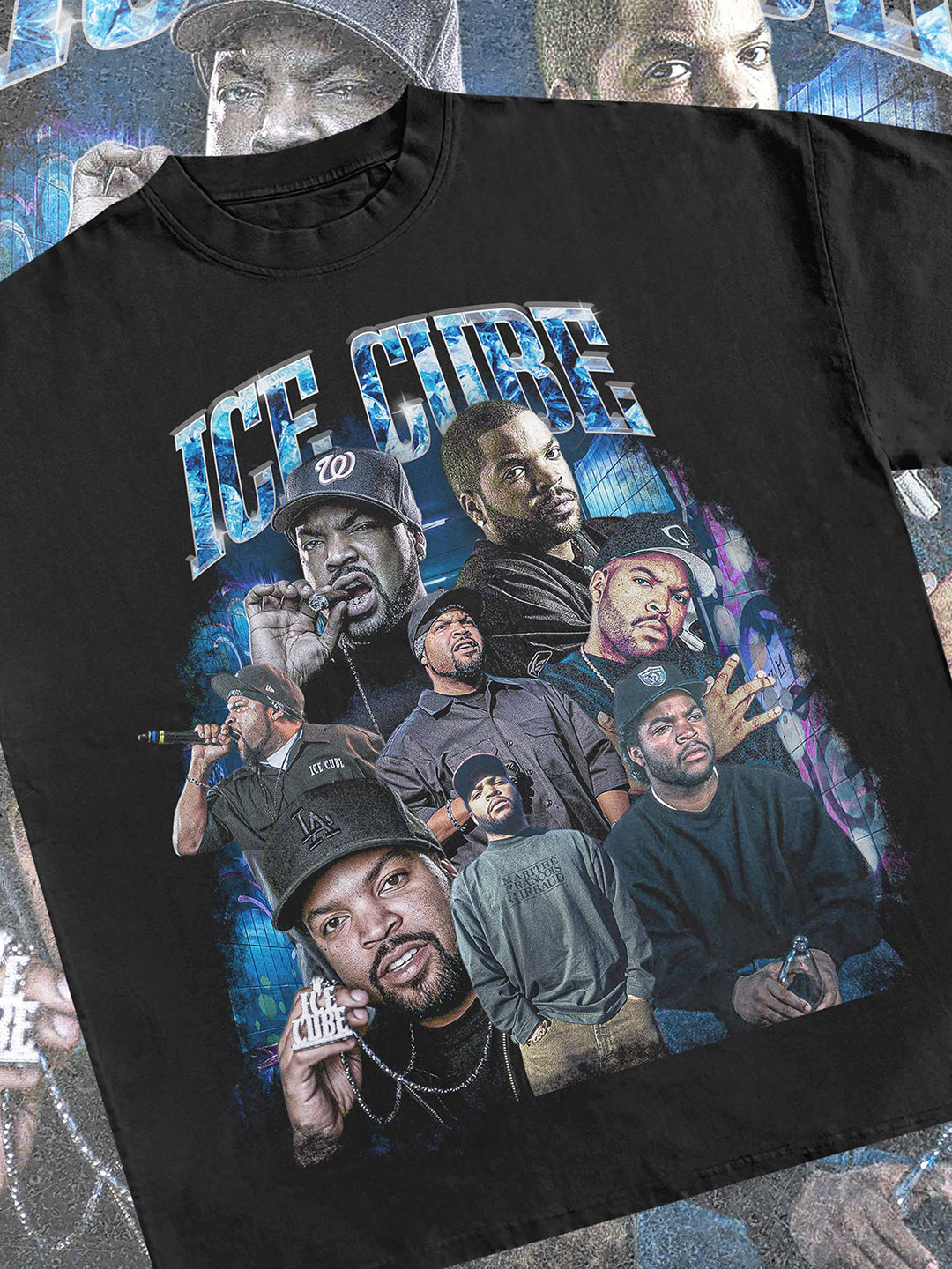 Men's Ice Cube Oversized Black Graphic Tee