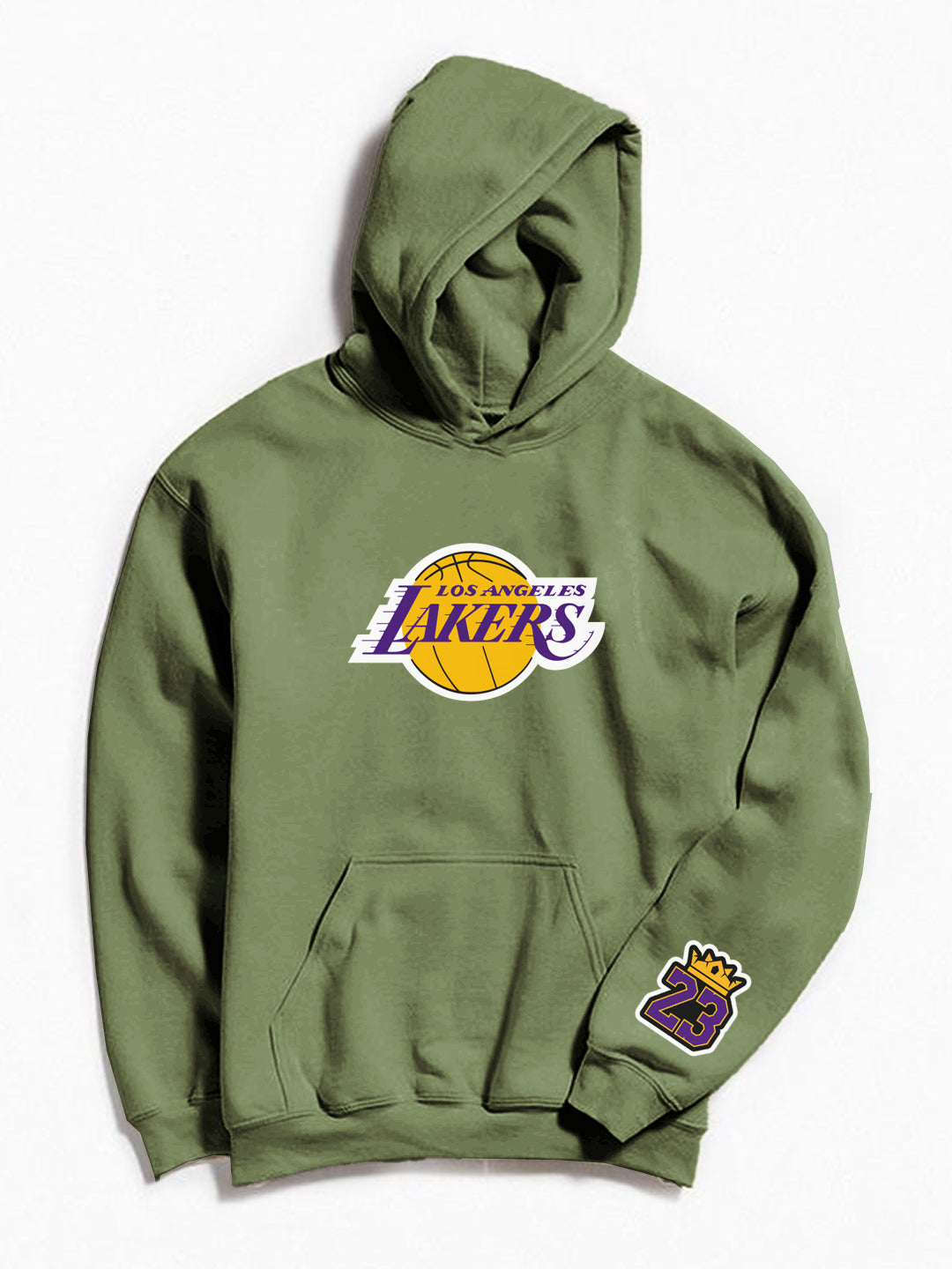 Oversized Lakers 23 Heavy Fleece Printed Hoodie