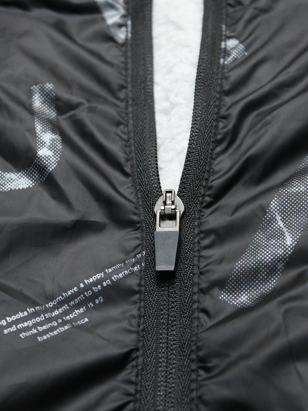Men's Self Printed inside Fur Bomber Black Jacket