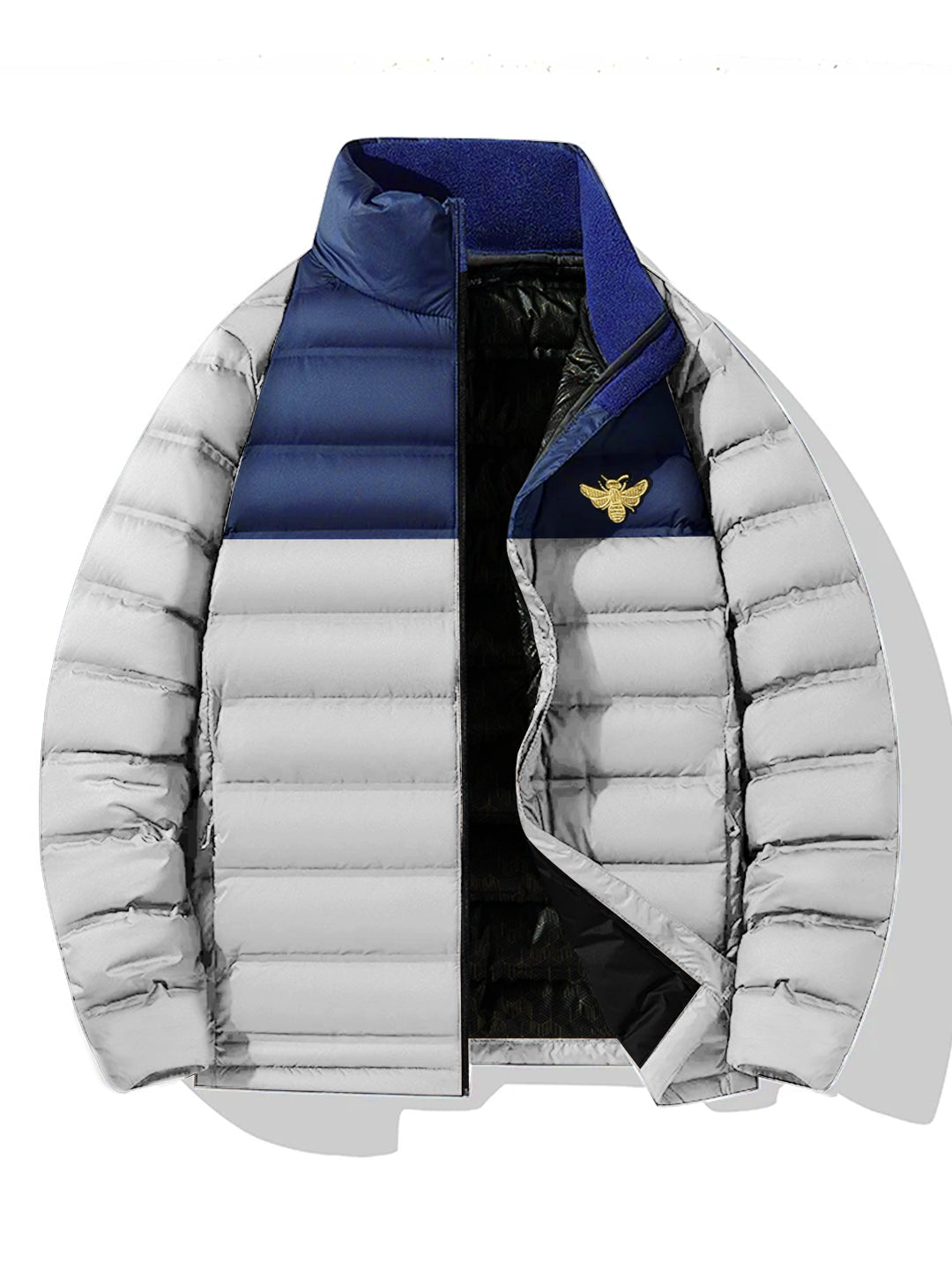 Men's Color Block Heavy Quilted Thick Puffer Jacket