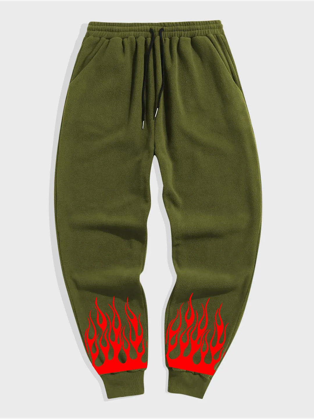 Fire Printed Heavy Fleece Trouser / Jogger Pant