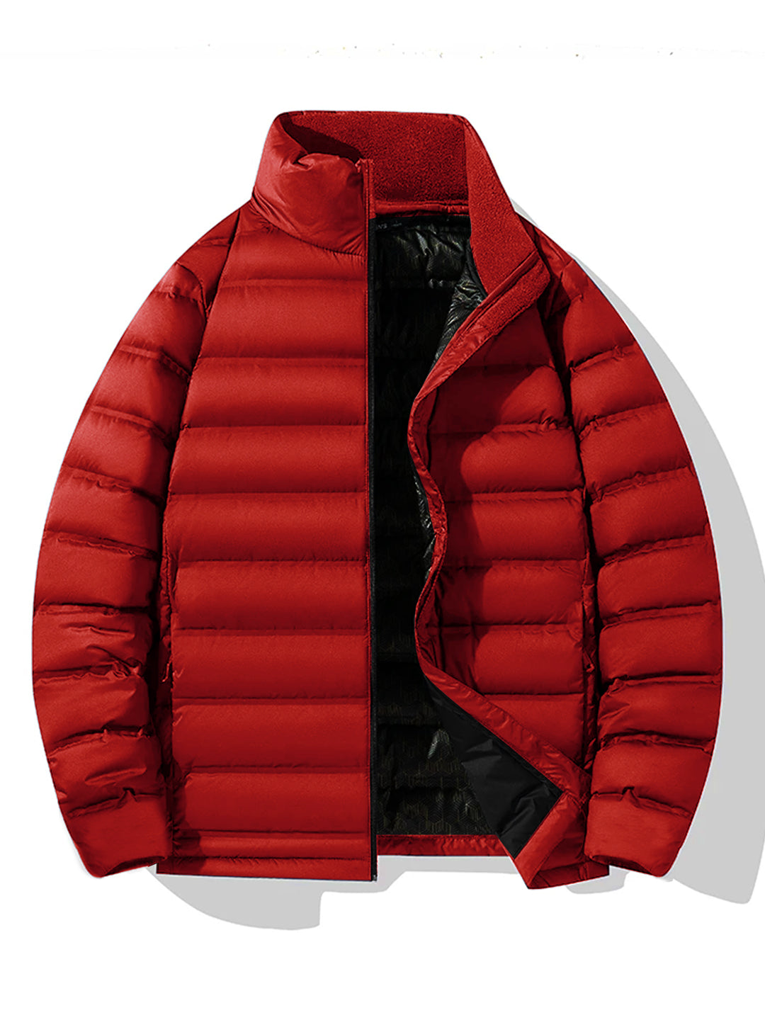 Men's Basic Solid Color  Heavy Quilted Thick Puffer Jacket