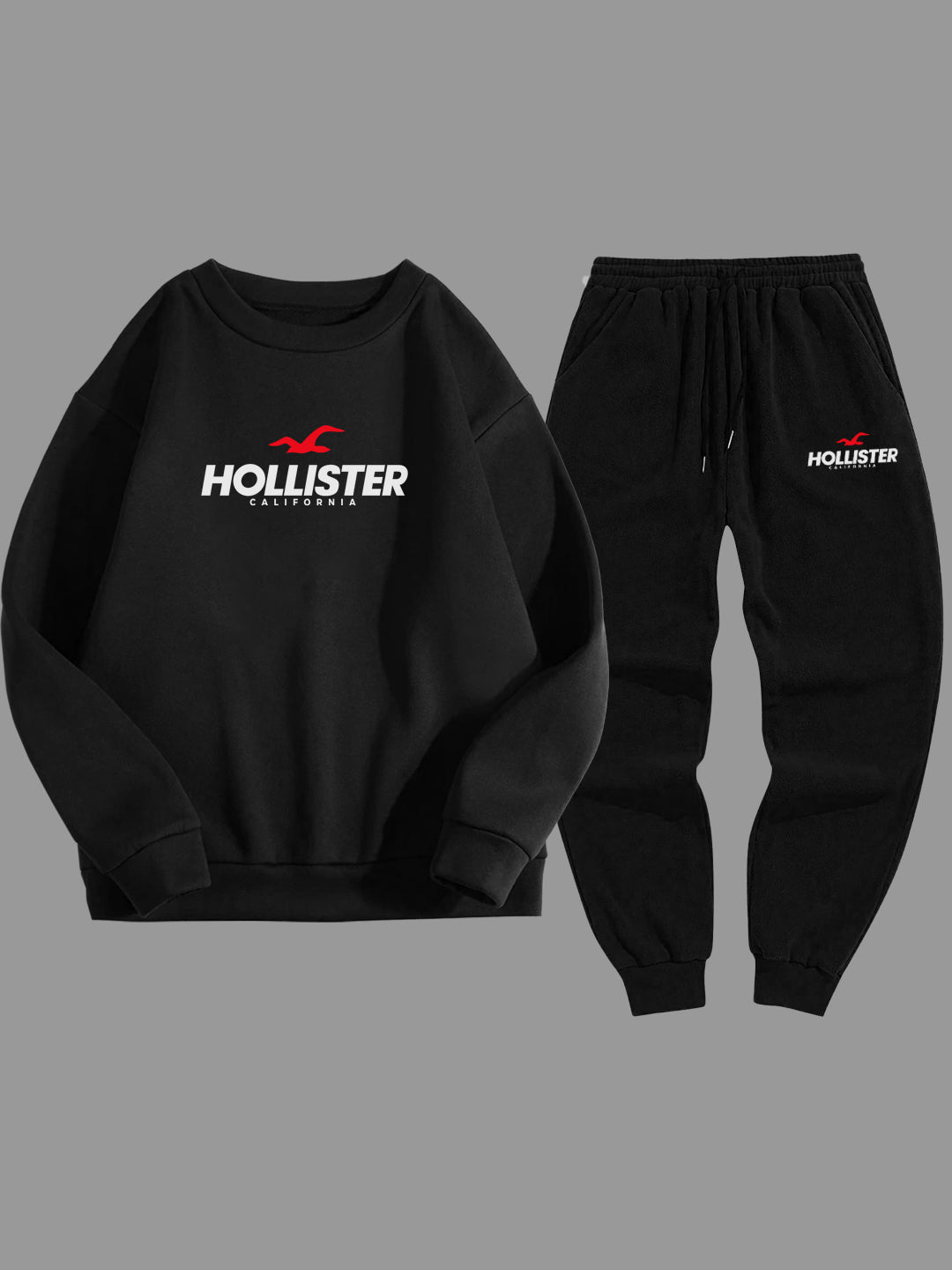 Oversized Heavy Gauge Hollister Printed Fleece Tracksuit Priam Knight