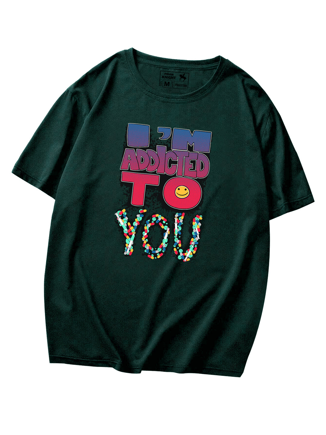Men's Addicted To You Print Graphic Regular Fit Tees