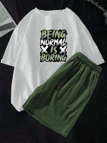 Men's Bing Normal Graphic Tee & Drawstring Waist Shorts