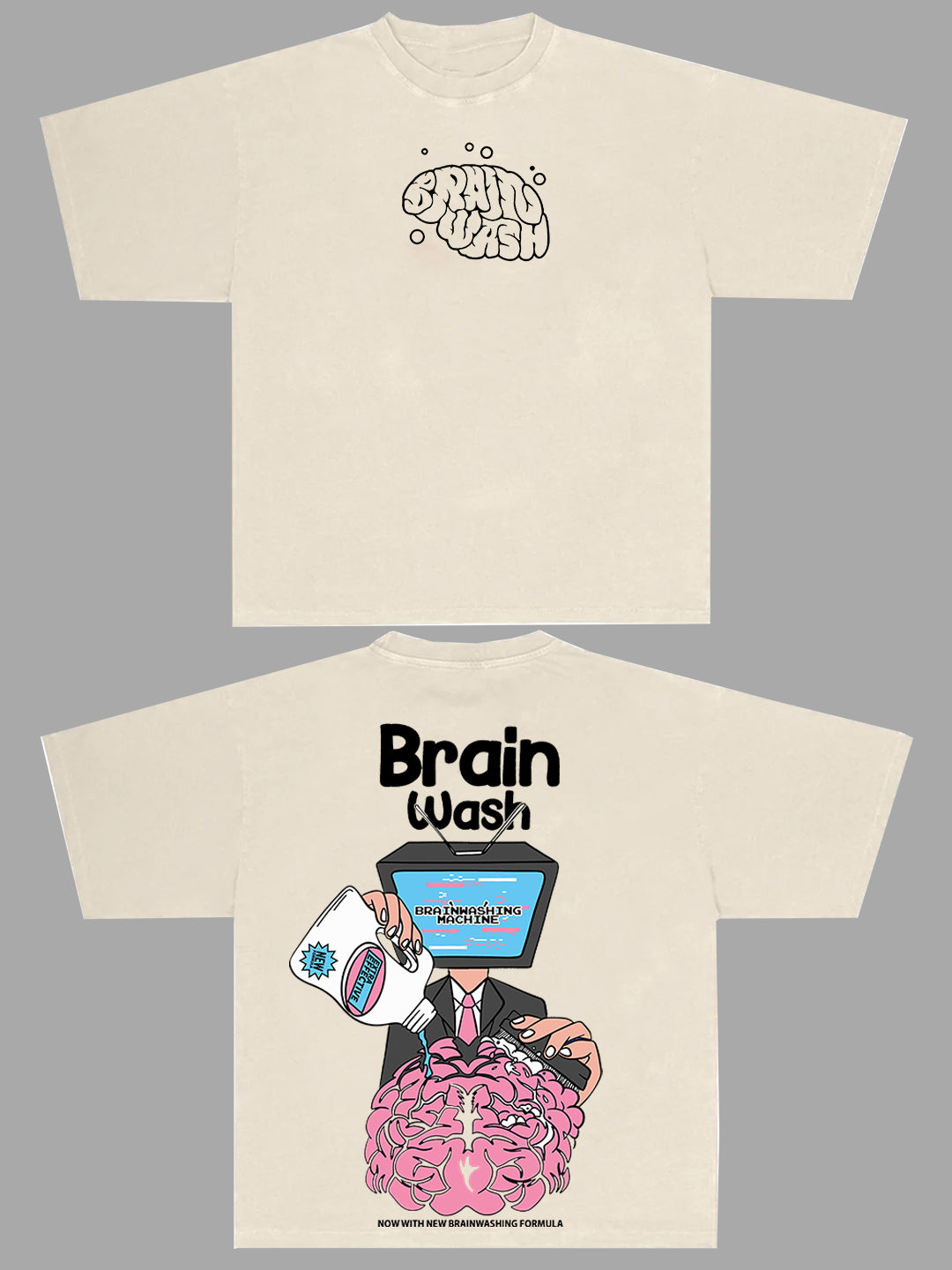 Men's Brain Oversized Graphic Cotton Tee