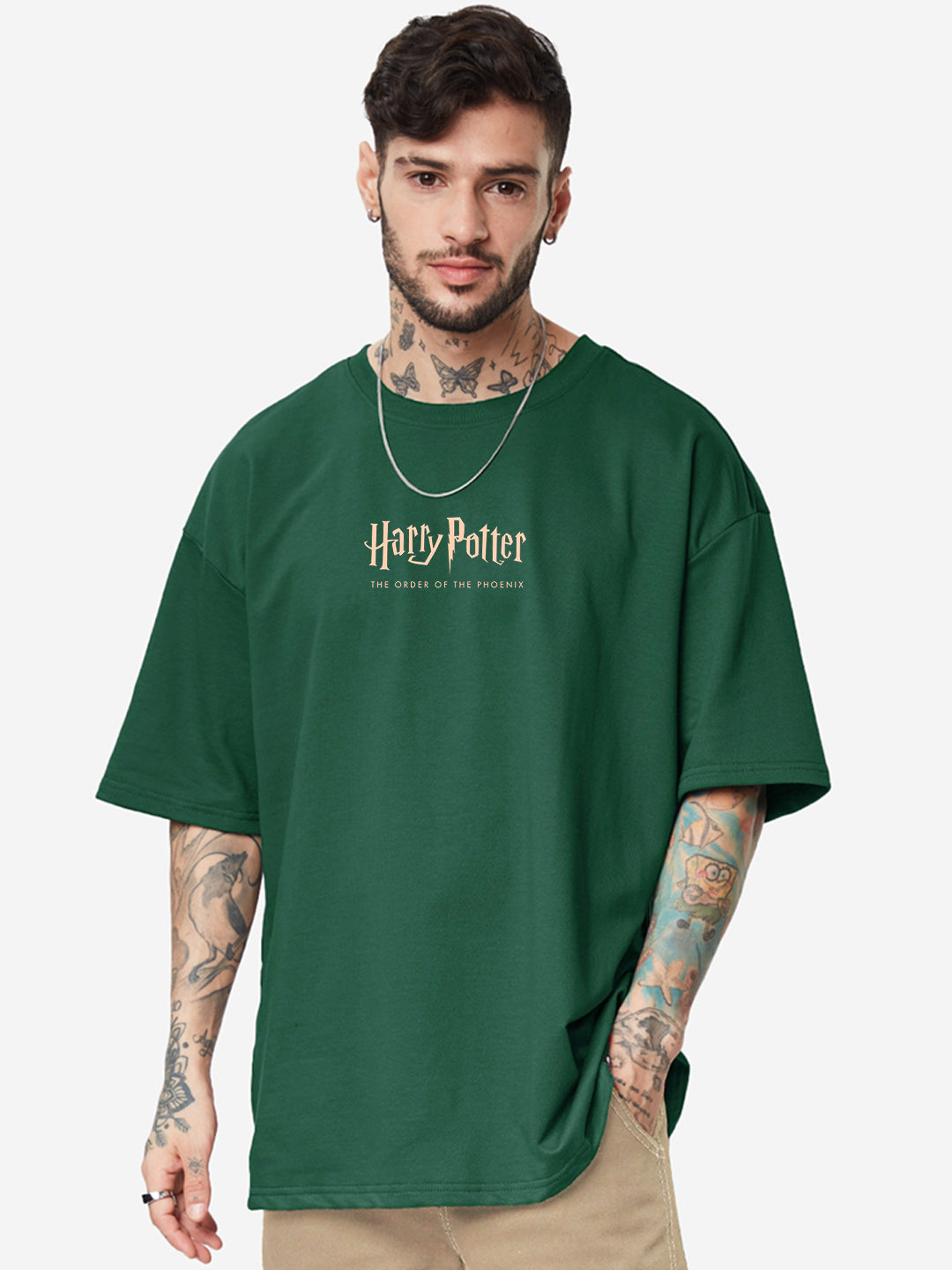 Men's Harry Potter Oversized Graphic Cotton Tee