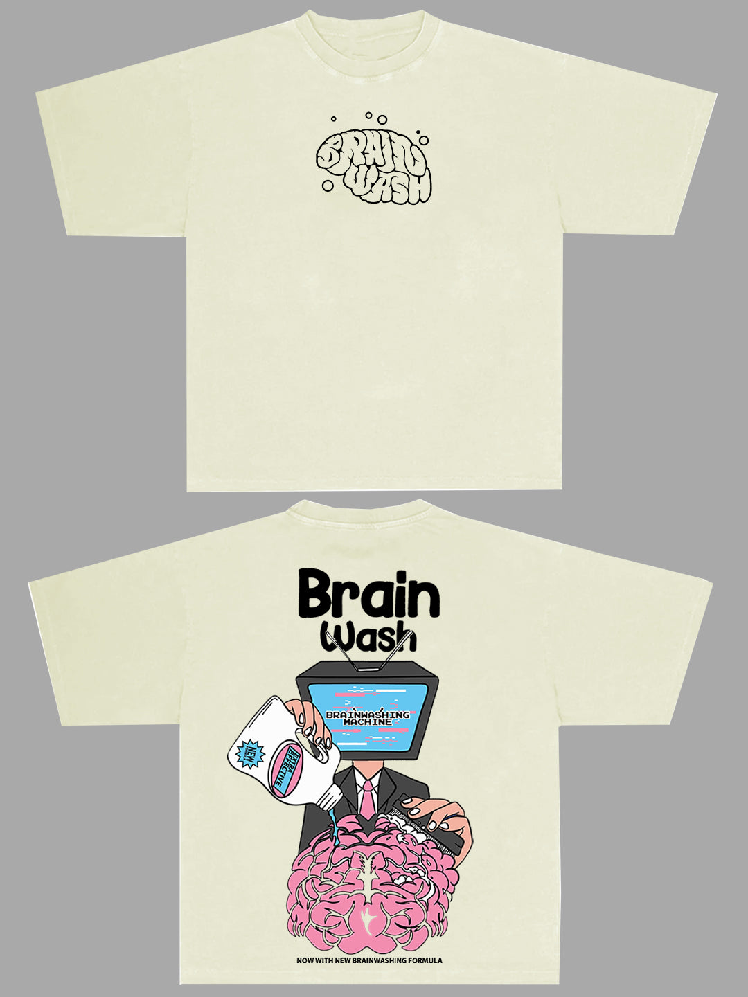 Men's Brain Oversized Graphic Cotton Tee