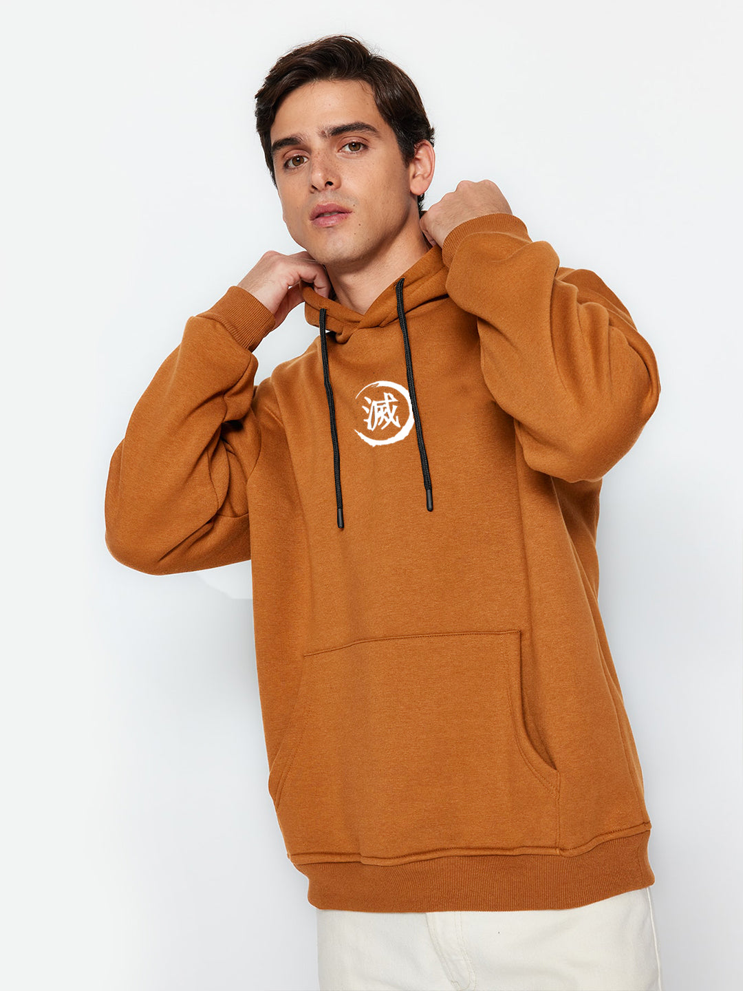 Oversized Demon Slayer Heavy Fleece Printed Hoodie