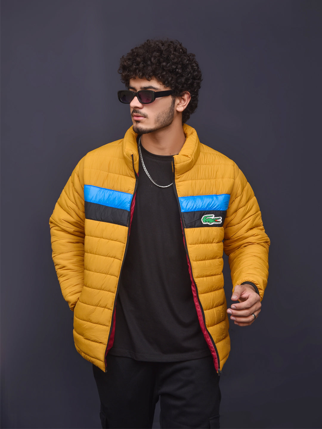 Left Chest Embroidered Heavy Quilted Thick Puffer Jacket