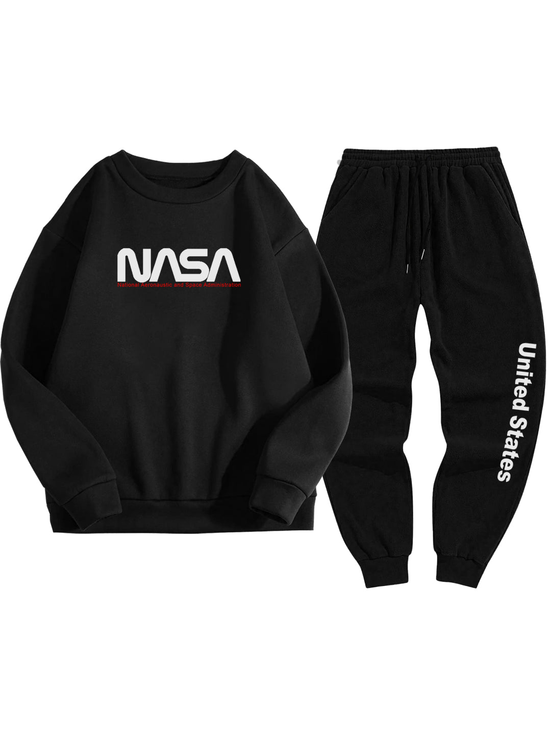 Oversized Heavy Gauge NASA Printed Fleece Tracksuit