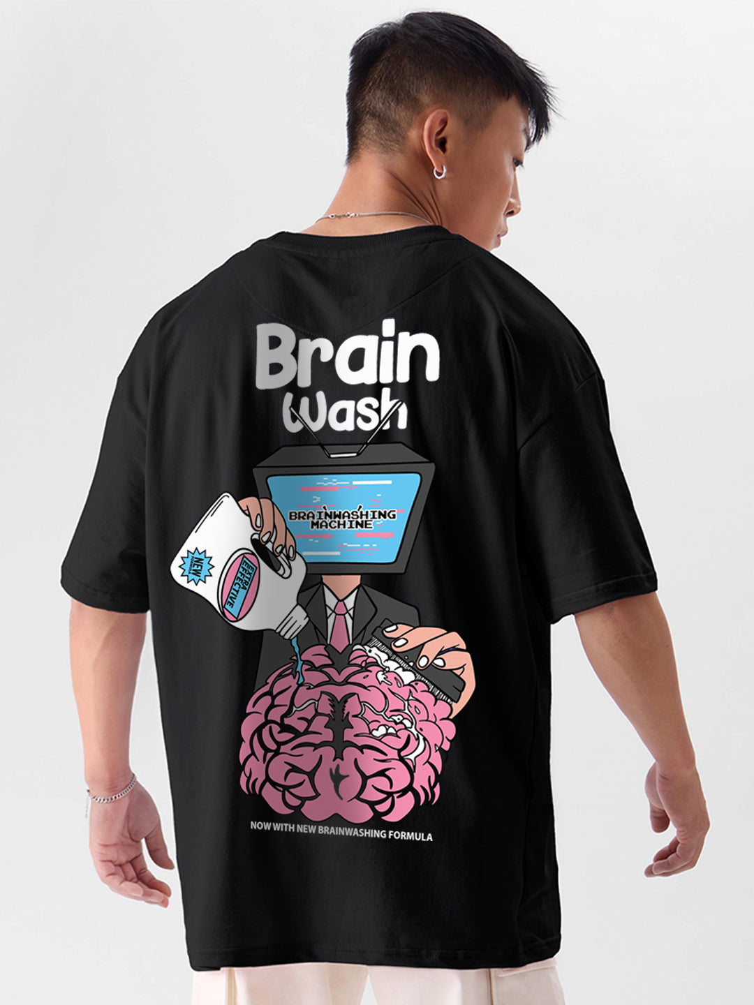 Men's Brain Oversized Graphic Cotton Tee