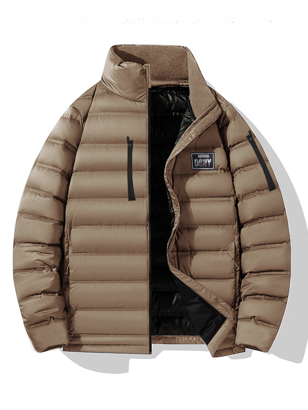 Men's Silicone badge Heavy Quilted Thick Puffer Jacket