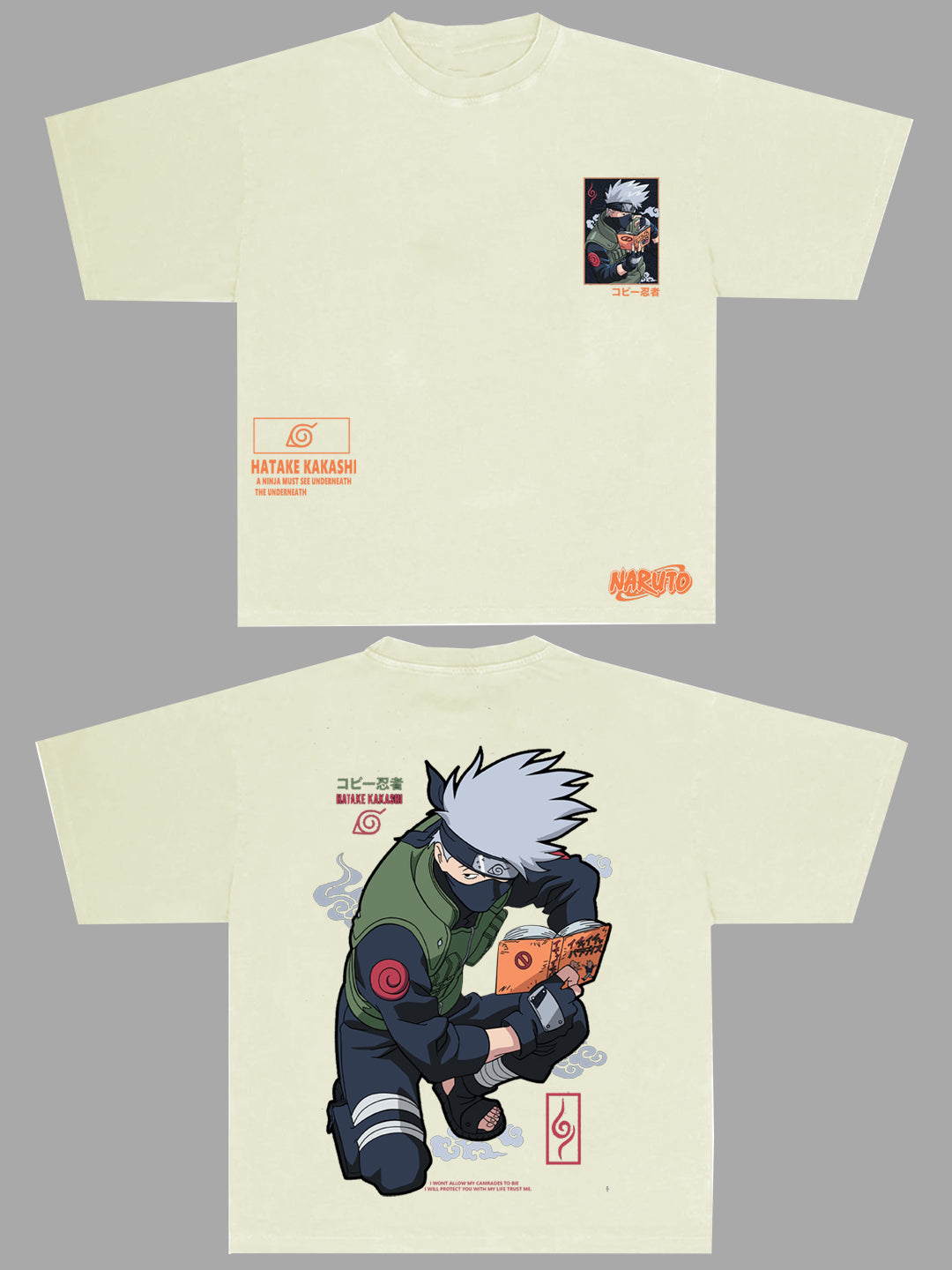 Men's Kakashi Oversized Graphic Cotton Tee