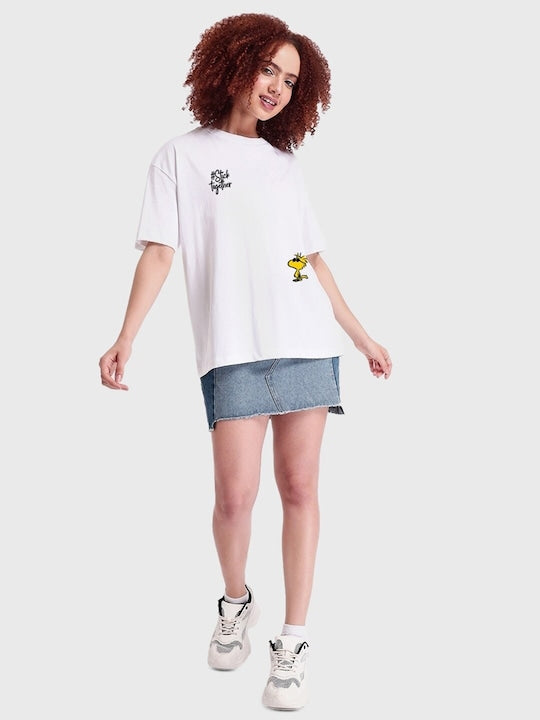 Women's  Cool Oversized Graphic Printed Cotton Tee