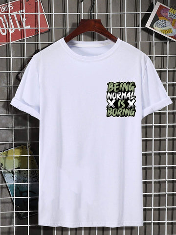 Men's Bing Print Graphic Slim Fit White Tee