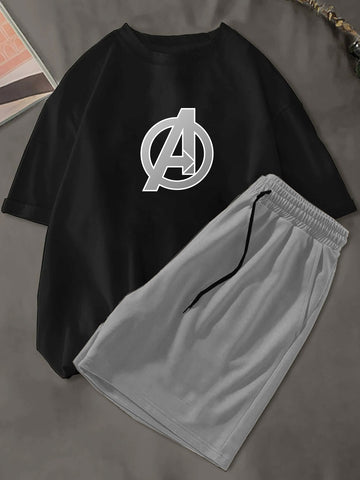 Men's Avengers Graphic Tee & Drawstring Waist Twin Set / Tracksuits