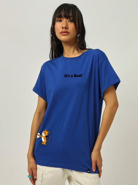 Women's  Deal ! Oversized Graphic Cotton Tee