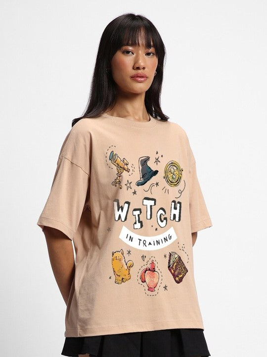 Women's WITCH Oversized Graphic Cotton Tee